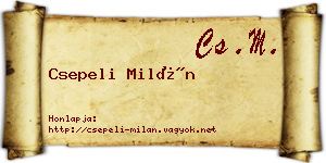 Csepeli Milán névjegykártya